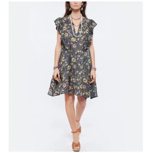 Chufy Amalfi Dress Mini Floral Print Cotton Silk Embroidered Size Small NEW